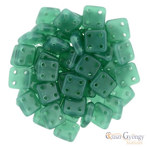 Alabaster Malachite Green - 5 g - Quadra Tile Beads, size: 6x6 mm (52060)