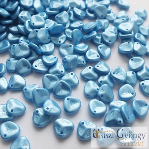 Rose Petals 8x7 mm - Pastel Blue Turquoise - 1 db, rózsaszirom gyöngy