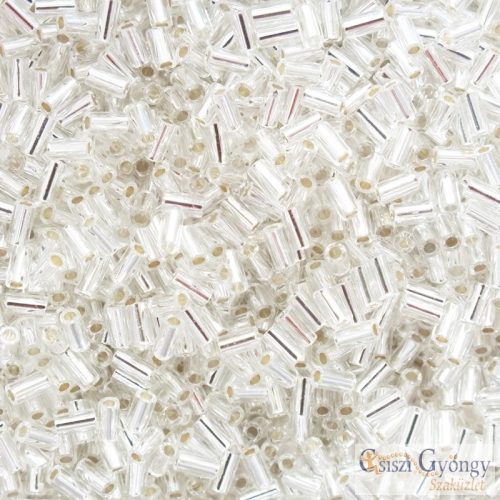 0021 - Szalmagyöngy 3 mm - 10 g - Silver Lined Crystal