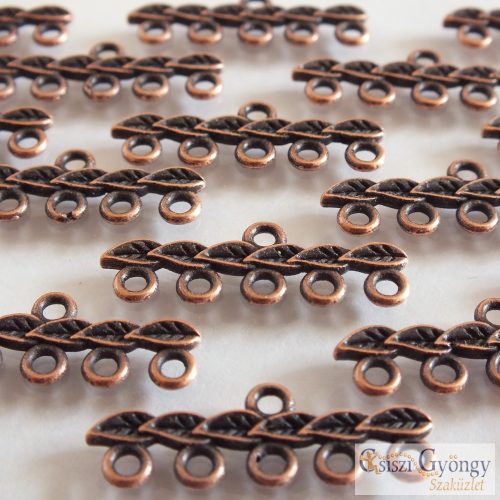 Tibetian Style Links - 2 pc . - bronze color, size: 10x26mm, 5 holes (Nickel, Lead and Cadmium Free)