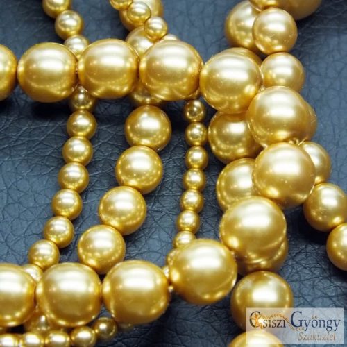 Light Gold - 40 pcs. - 4 mm Czech Glass Pearls (70486)