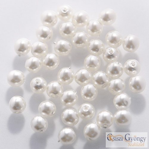 Snow White - 50 Stück - 3 mm Czech Glass Pearl (70400)