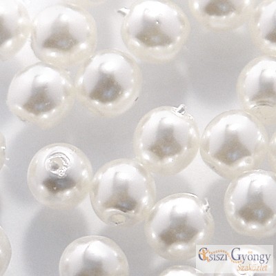 Snwo White - 40 pcs - 4 mm Czech Glass Pearl (70400)