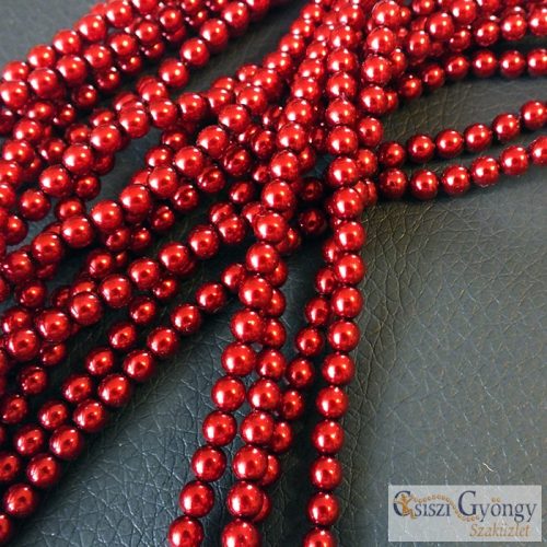 Red - 50 pcs. - 3 mm Glass Pearls