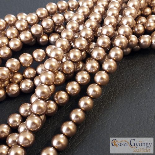 Brass - 40 pcs - Czech Glass Pearl 4 mm (70417)