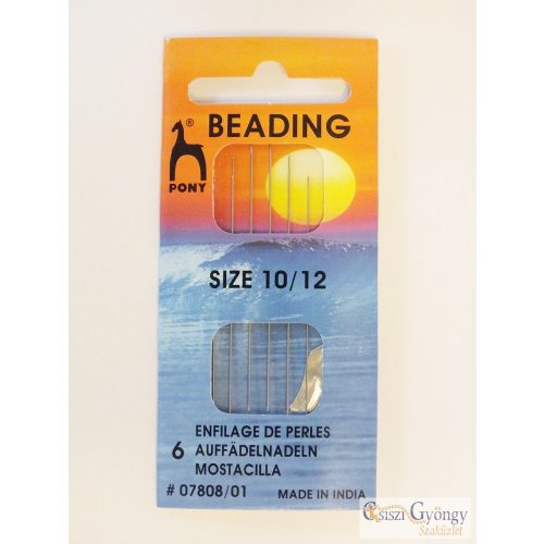 Pony Beading Needle - 1 card - 6 pc. beading needle size: 10# and 12#