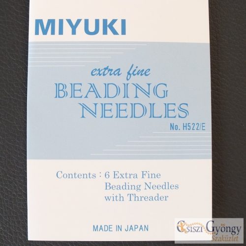 Miyuki gyöngyfűző tű készlet - 1 kártya (6 db tű + befűző)
