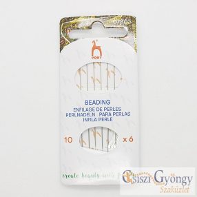   Pony Gyöngyfűzőtű Készlet - 1 kártya - 10# méret, 6 db tű/kártya