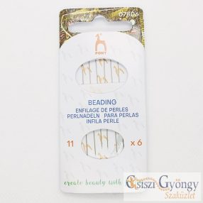   Pony Gyöngyfűzőtű Készlet - 1 kártya - 11# méret, 6 db tű/kártya