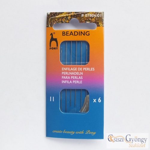 Pony Beading Needle - 1 card - 11#, 6 needle