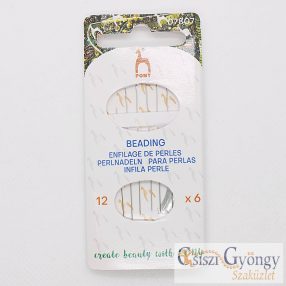   Pony Gyöngyfűzőtű Készlet - 1 kártya - 12# méret, 6 db tű/kártya