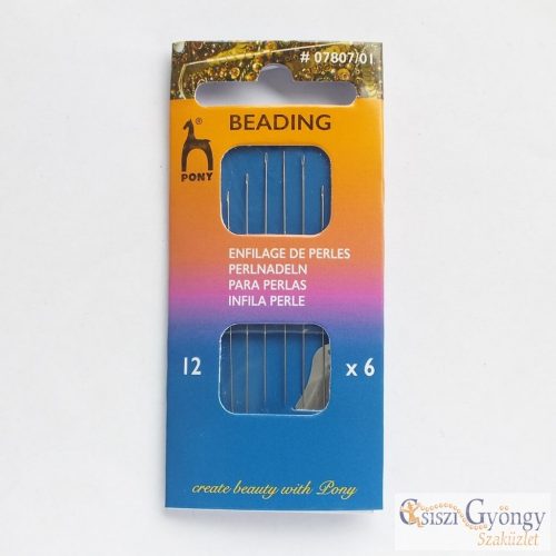 Pony Beading Needle - 1 card - 12#, 6 needle