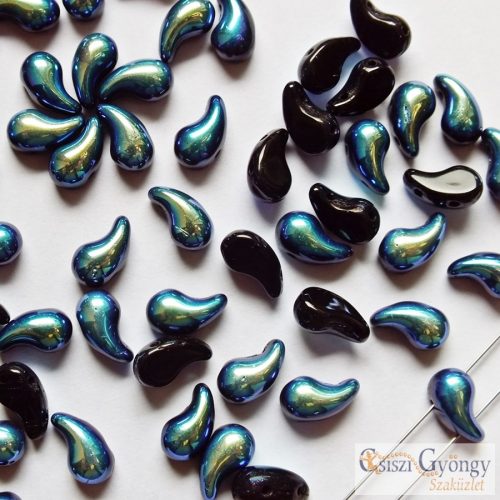 Jet AB Right - 20 pc. - Zoliduo Beads, size: 5x8 mm